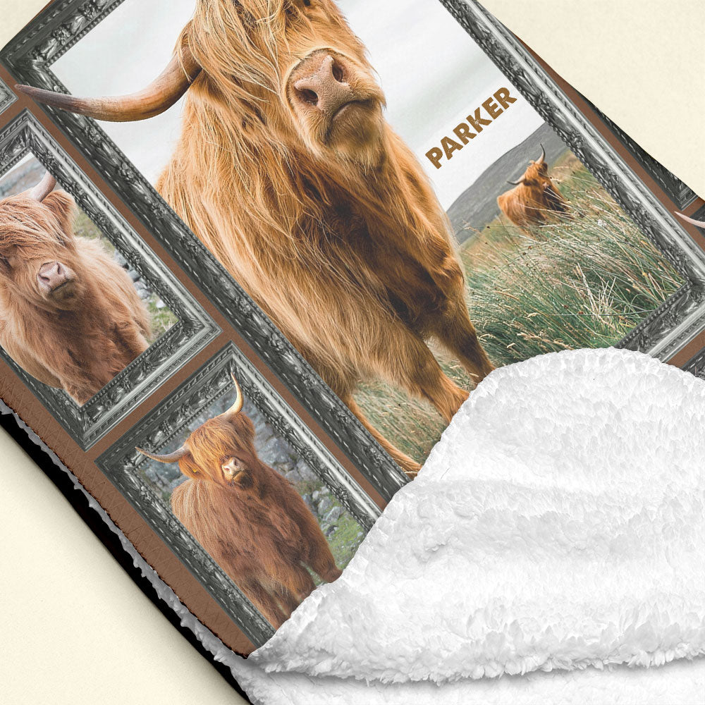 Highland Cow - Personalized Photos Collage Blanket 031qhti311224-Homacus