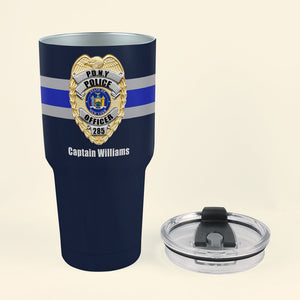 Police Badge with Customized State Seal - Personalized Tumbler Cup - Gift for Police 04NTQN060122-Homacus