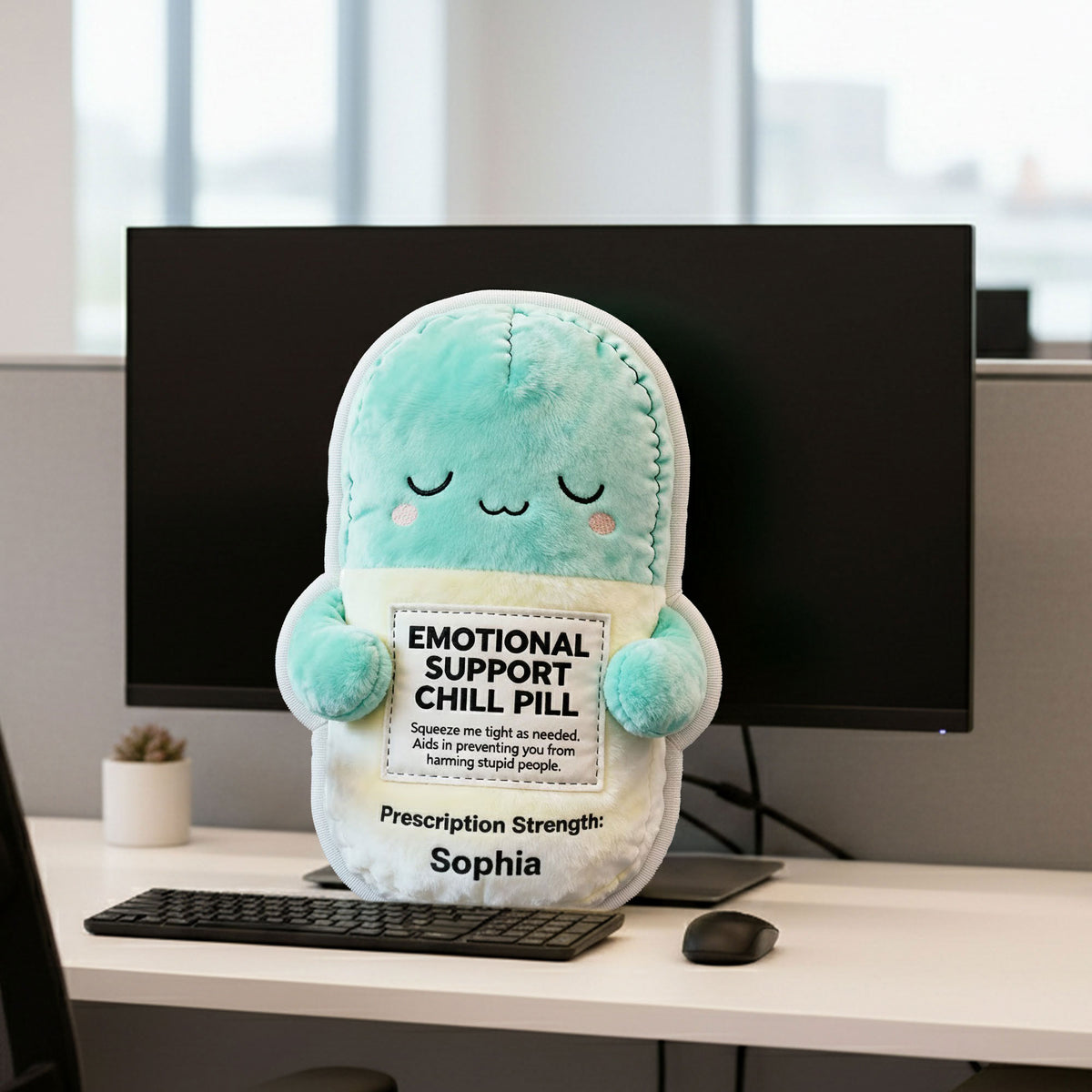 Emotional Support Pill Custom Shape Pillow, Personalized Gifts For Coworker 03QHTI151125-Homacus