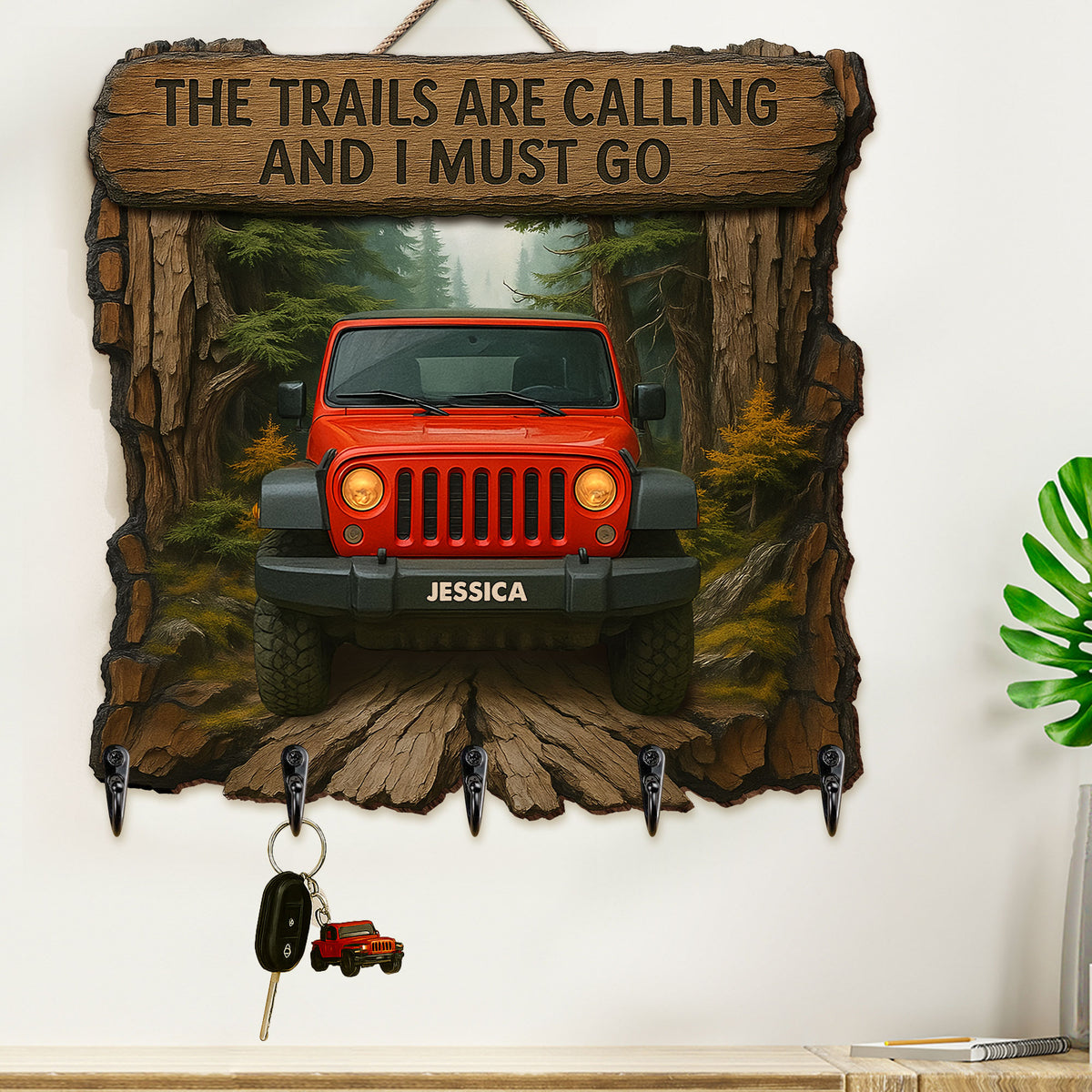Off-road Wood Key Hanger - Personalized Gifts For Off-road Lovers 02qhti230525-Homacus