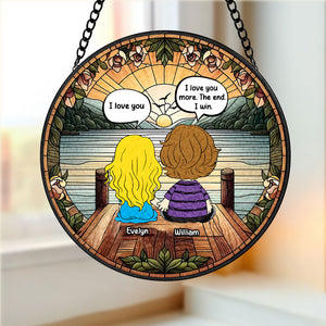 Personalized Gifts For Couple Stained Glass, Romantic Sunset At Dock 02qhti071224hg-Homacus