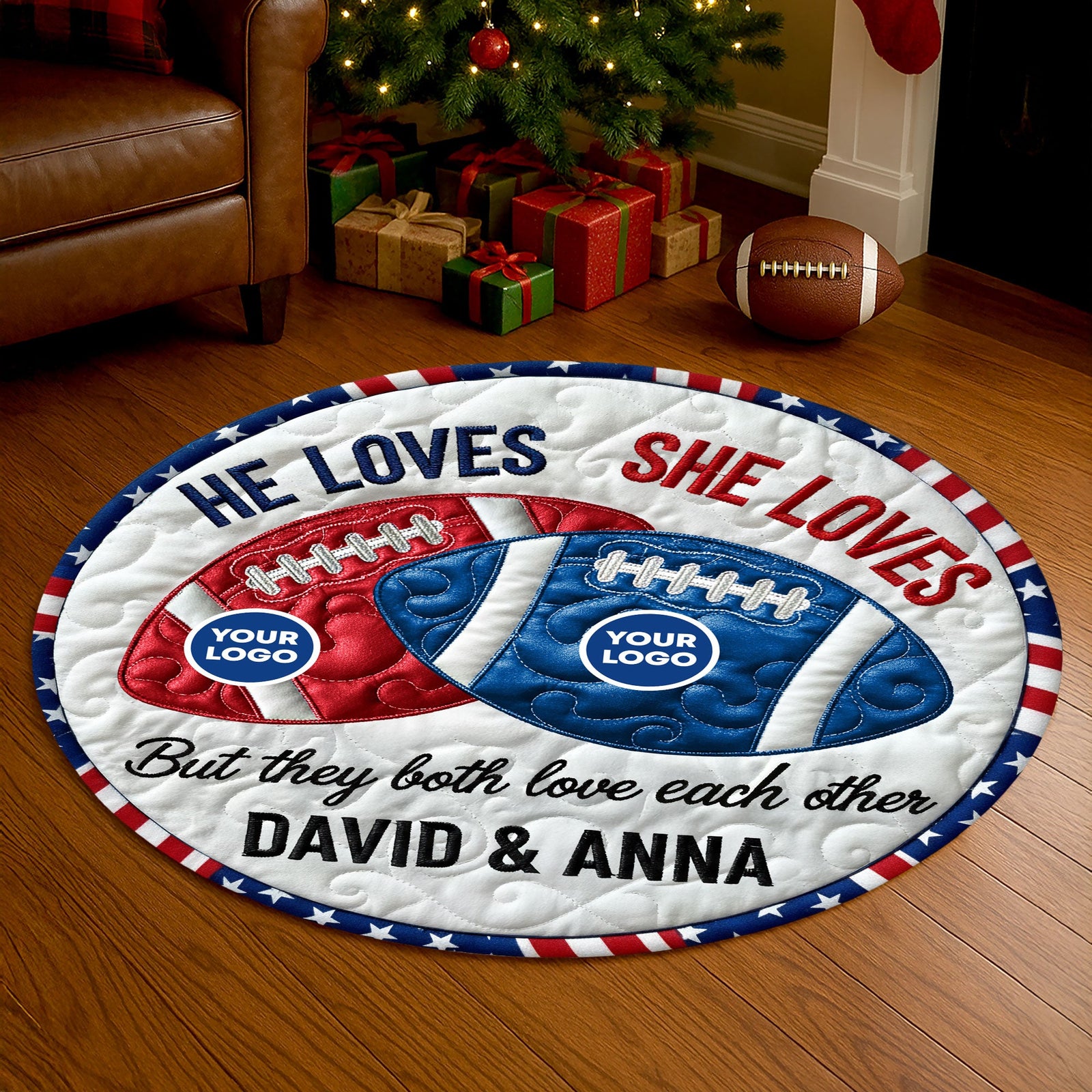 House Divided Quilted Round Mat - Personalized Gifts For Couple 02huti250925-Homacus