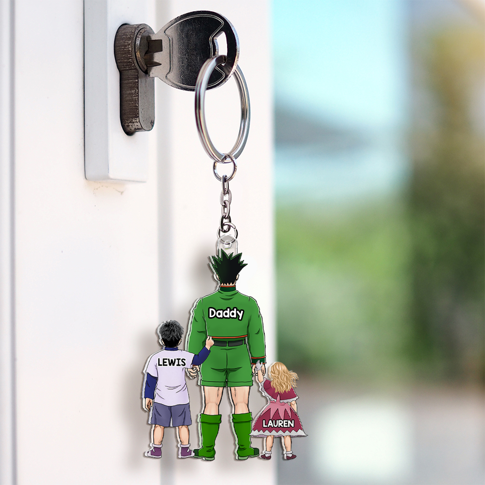 Cartoon Family Keychain Personalized Gifts For Dad 06qhhu070525hg-Homacus