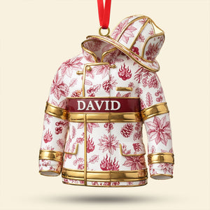 Toile de Jouy Firefighter Ornament - Personalized Gifts For Firefighter 02pgti101025-Homacus