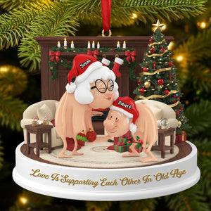 Funny Old Couple Ornament - Personalized Gifts For Couple Christmas Ornament 06NATI231025-Homacus