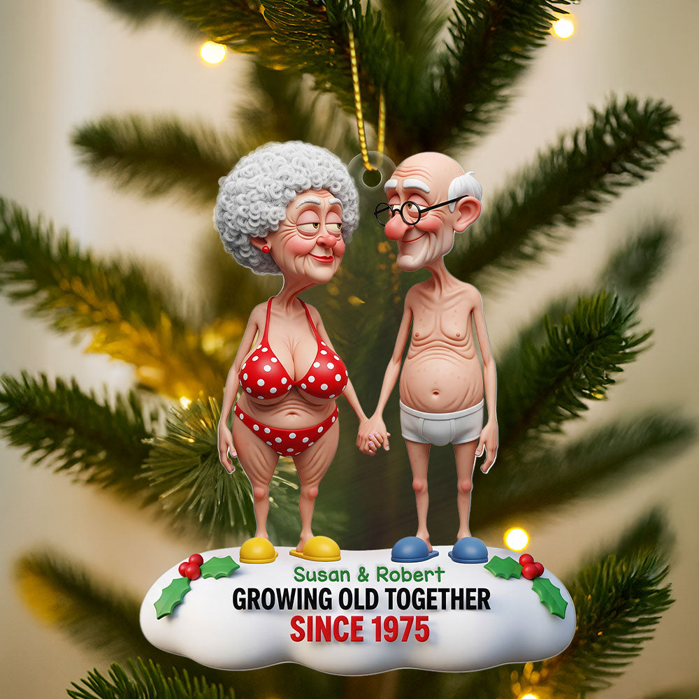 Funny Old Couple Ornament - Personalized Gifts For Couple 01nati290825-Homacus