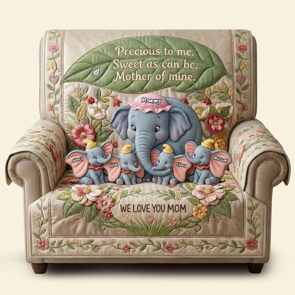 Love Mother Quilted Sofa Cover - Personalized Gifts For Mothers 04pati040226-Homacus