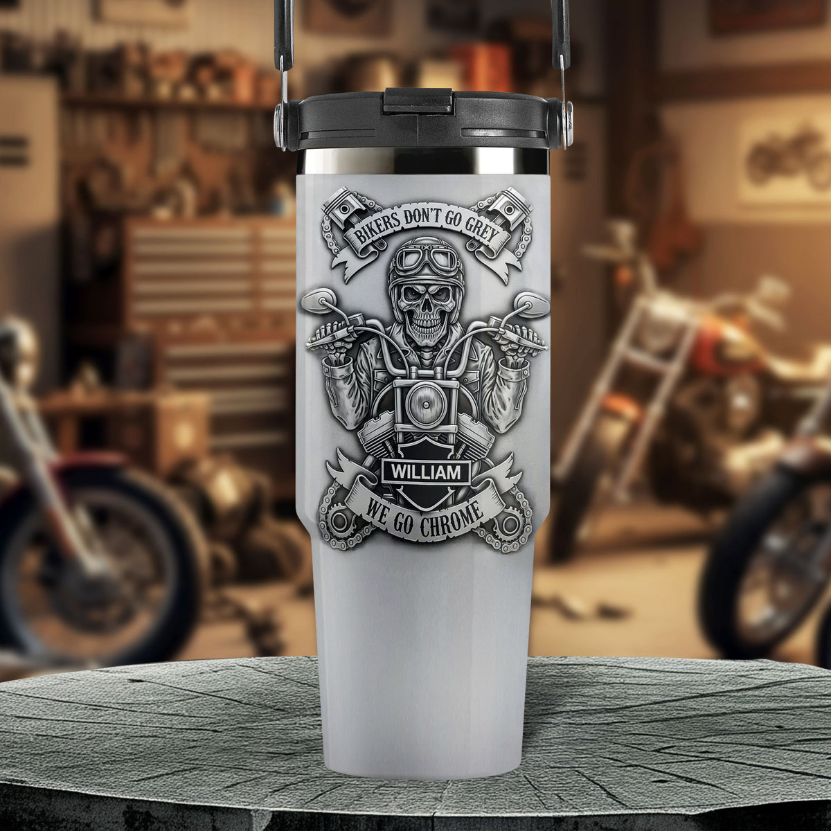 Badass Old Biker Tumbler - Personalized Gifts For Bikers 02qhti180625-Homacus