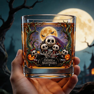 Spooky Dad and Kids Round Glass - Personalized Gifts For Father's Day 01toti280426-Homacus