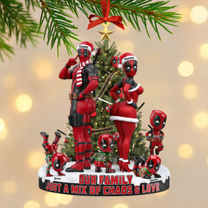 Red Masked Family Ornament - Personalized Gifts For Family 06nati190925-Homacus