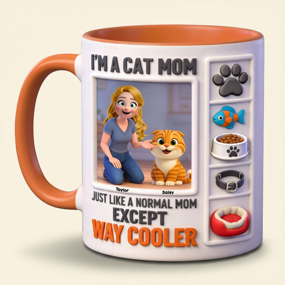 Cat Lover Coffee Accent Mug - Personalized Gifts For Cat Mom Coffee Mug 03KITI040226-Homacus