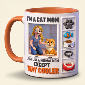 Cat Lover Coffee Accent Mug - Personalized Gifts For Cat Mom Coffee Mug 03KITI040226-Homacus