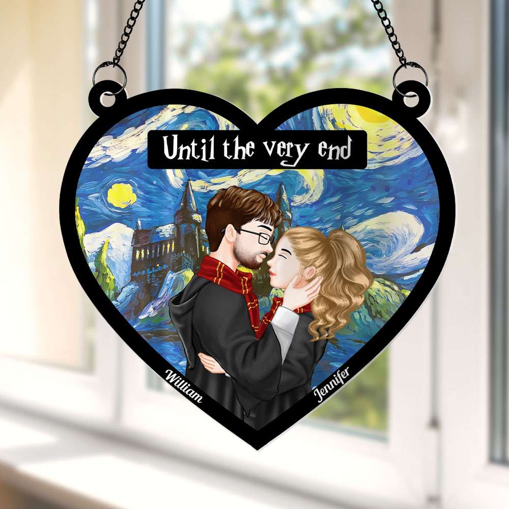 Personalized Gifts For Couple Suncatcher Window Hanging Ornament, Wizard Couple Kissing 01NATI240724PA-Homacus