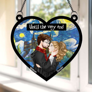 Personalized Gifts For Couple Suncatcher Window Hanging Ornament, Wizard Couple Kissing 01NATI240724PA-Homacus