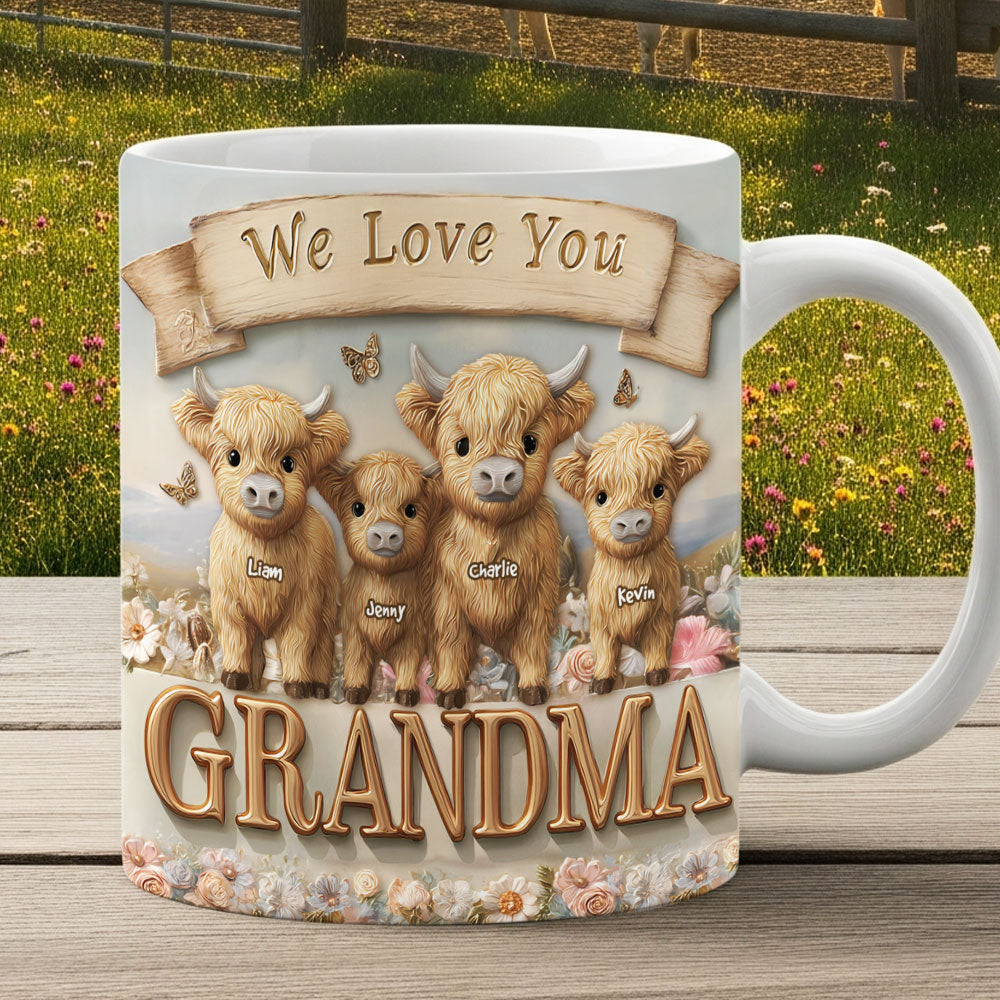 Highland Cow Grandma Mug - Personalized Gifts For Grandma 05tgti140625-Homacus