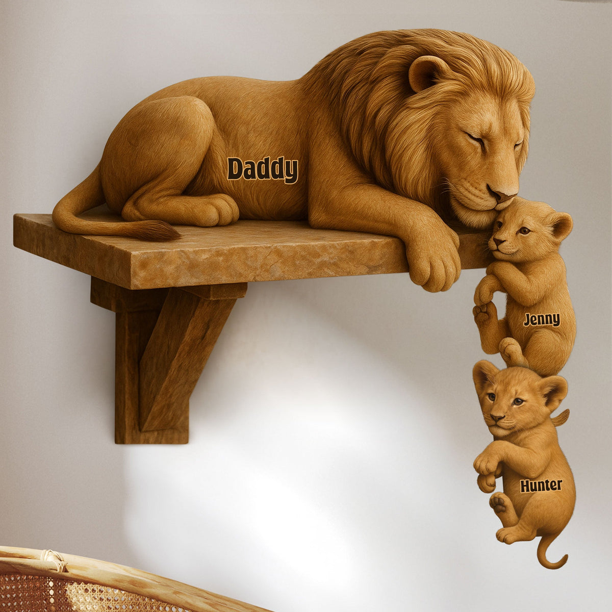 Lion Dad Plaque - Personalized Gifts For Dad 03ohti280425-Homacus