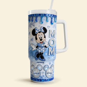 Toile de Jouy Fairytail Mom And Kid 40oz Tumbler - Personalized Gifts For Mother's Day Tumbler 04PGTI230426-Homacus