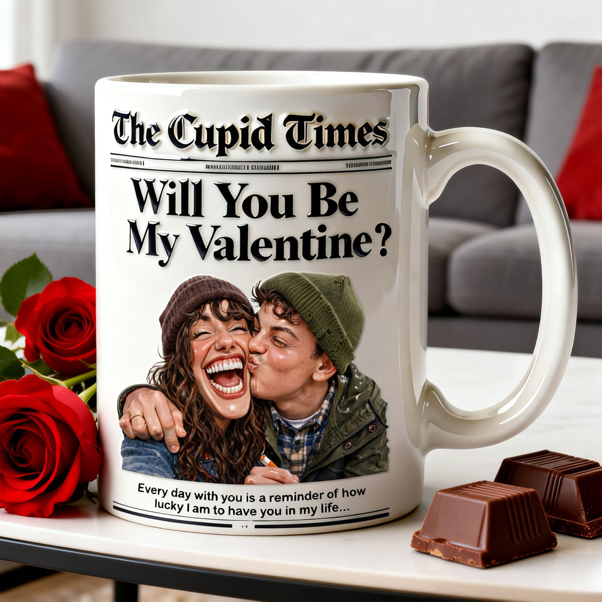 Newspaper Couple Custom Photo Coffee Mug - Personalized Gifts For Couple 01nati070126-Homacus