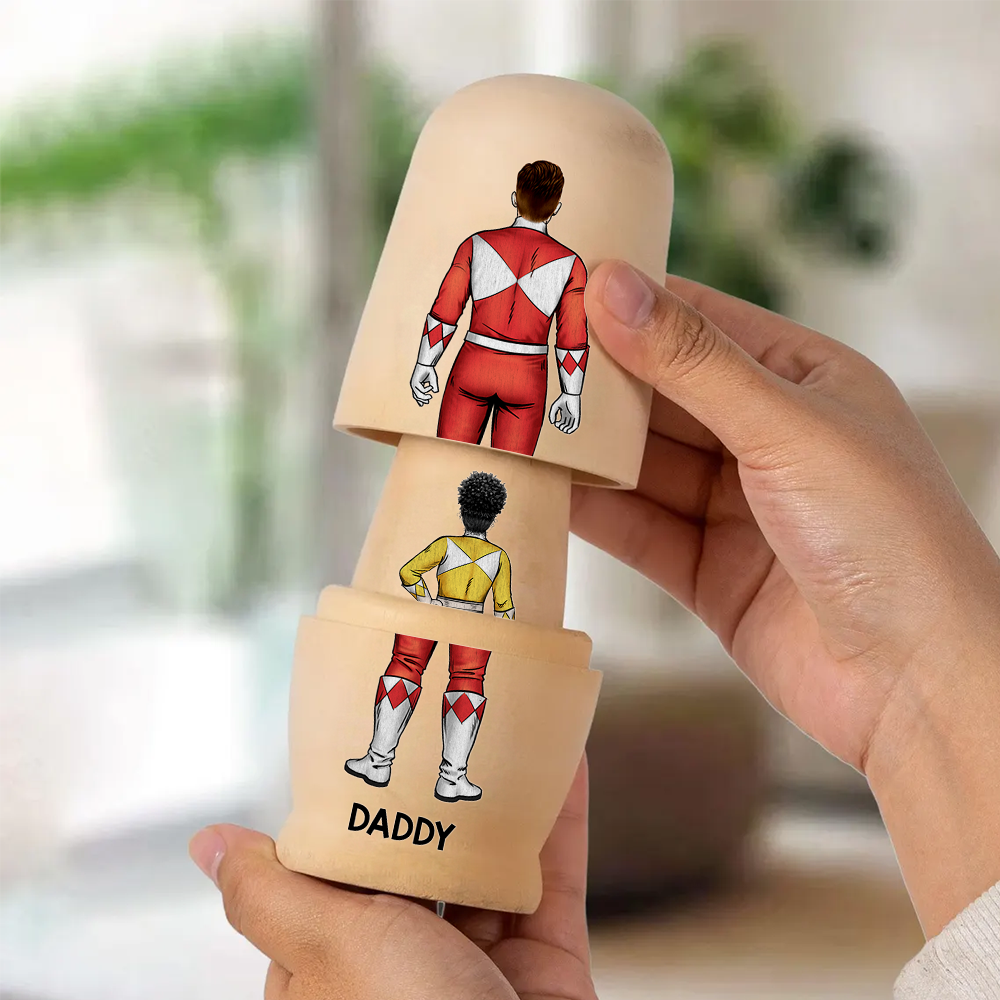 Family of Light Guardians Wooden Nesting Dolls - Personalized Gift For Family 061QHHU080426HH-Homacus