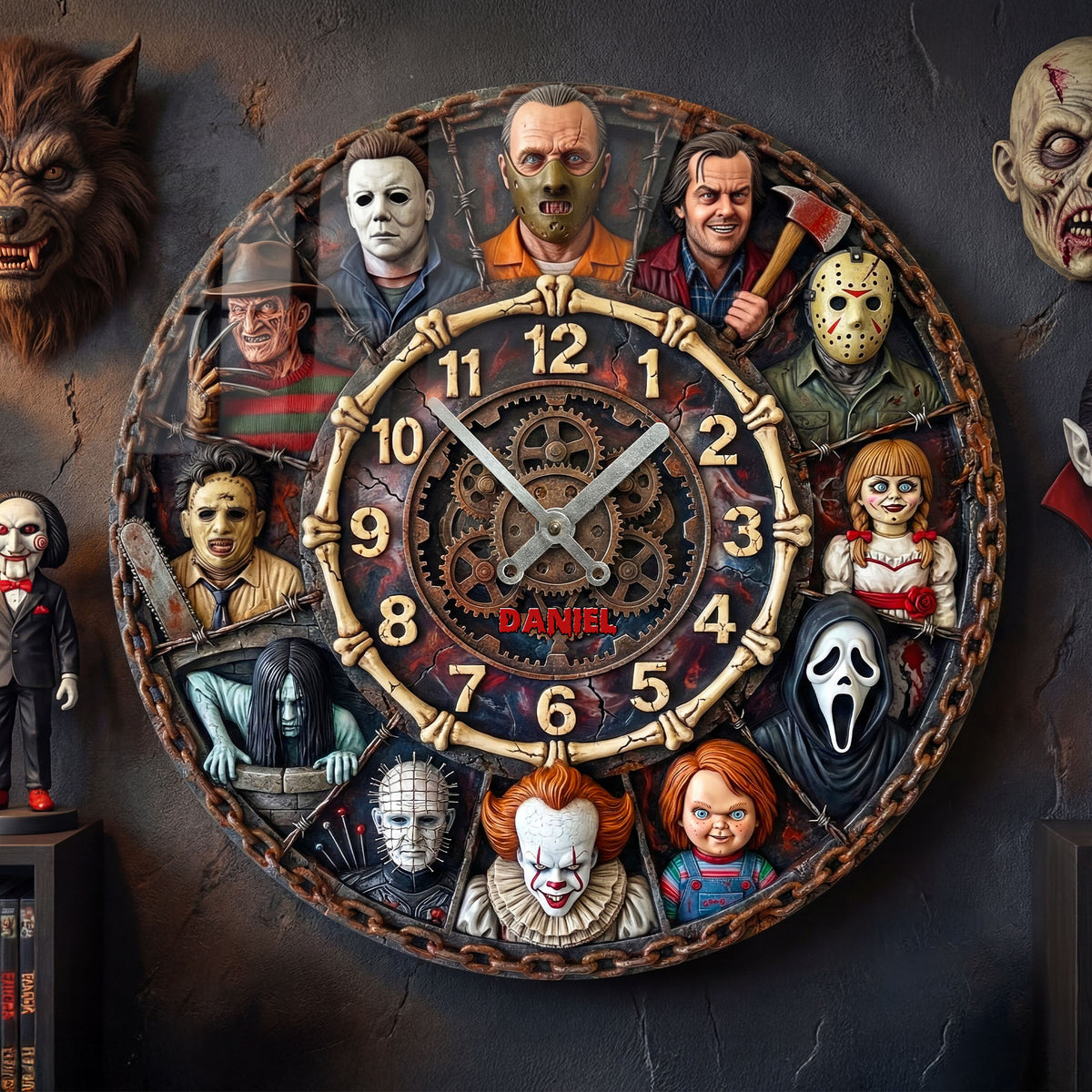 Villain Wall Clock - Personalized Gifts For Horror Lovers 02huti170126-Homacus