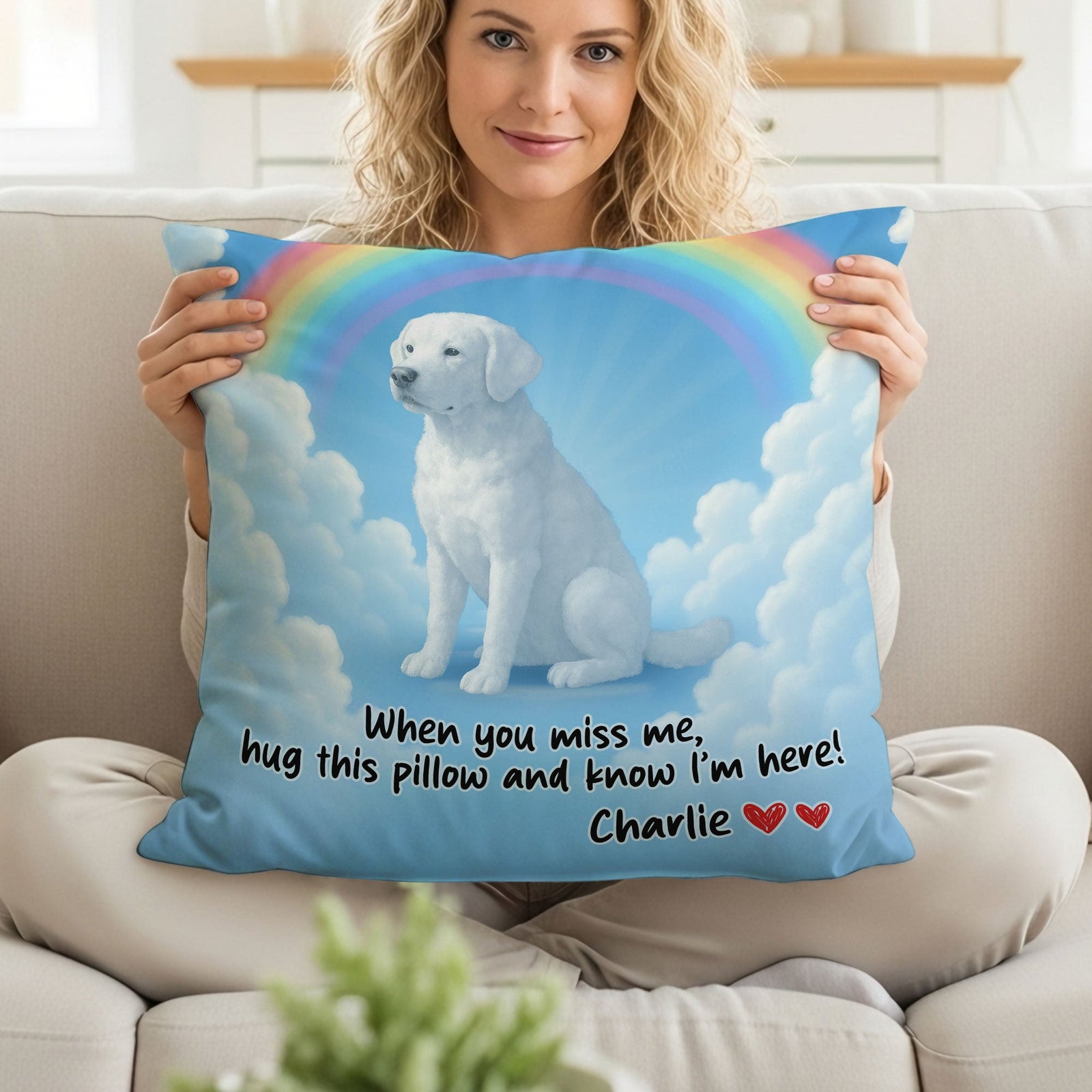 Dog In Heaven Pillow - Personalized Gifts For Dog Lovers 03pgti100725-Homacus