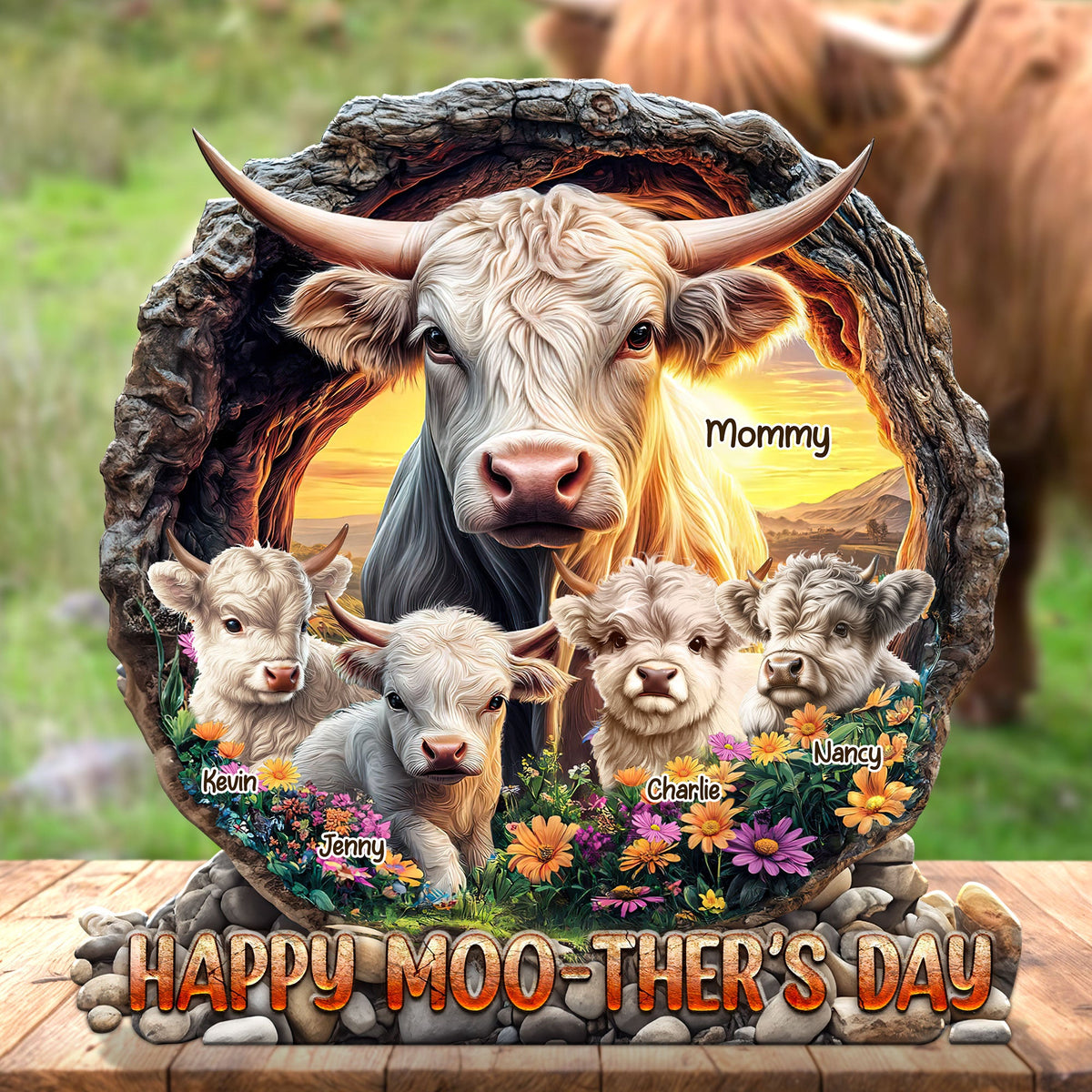 Personalized Gifts For Mom Plaque Happy Moo-ther's Day 03huti090425-Homacus