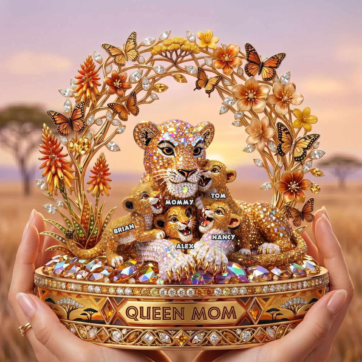Queen Mom Of Savana Shimmering Acrylic Plaque, Personalized Gifts 01QHTI200426-Homacus