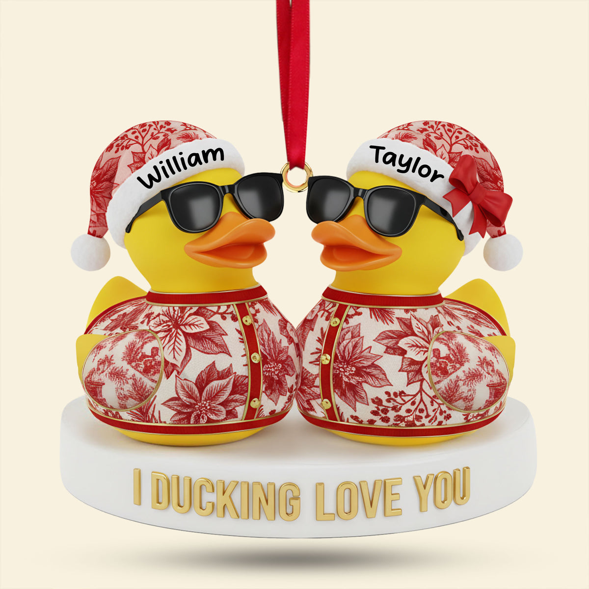 Couple Duck Christmas Ornament Personalized Gifts For Couple 01PGTI211025-Homacus
