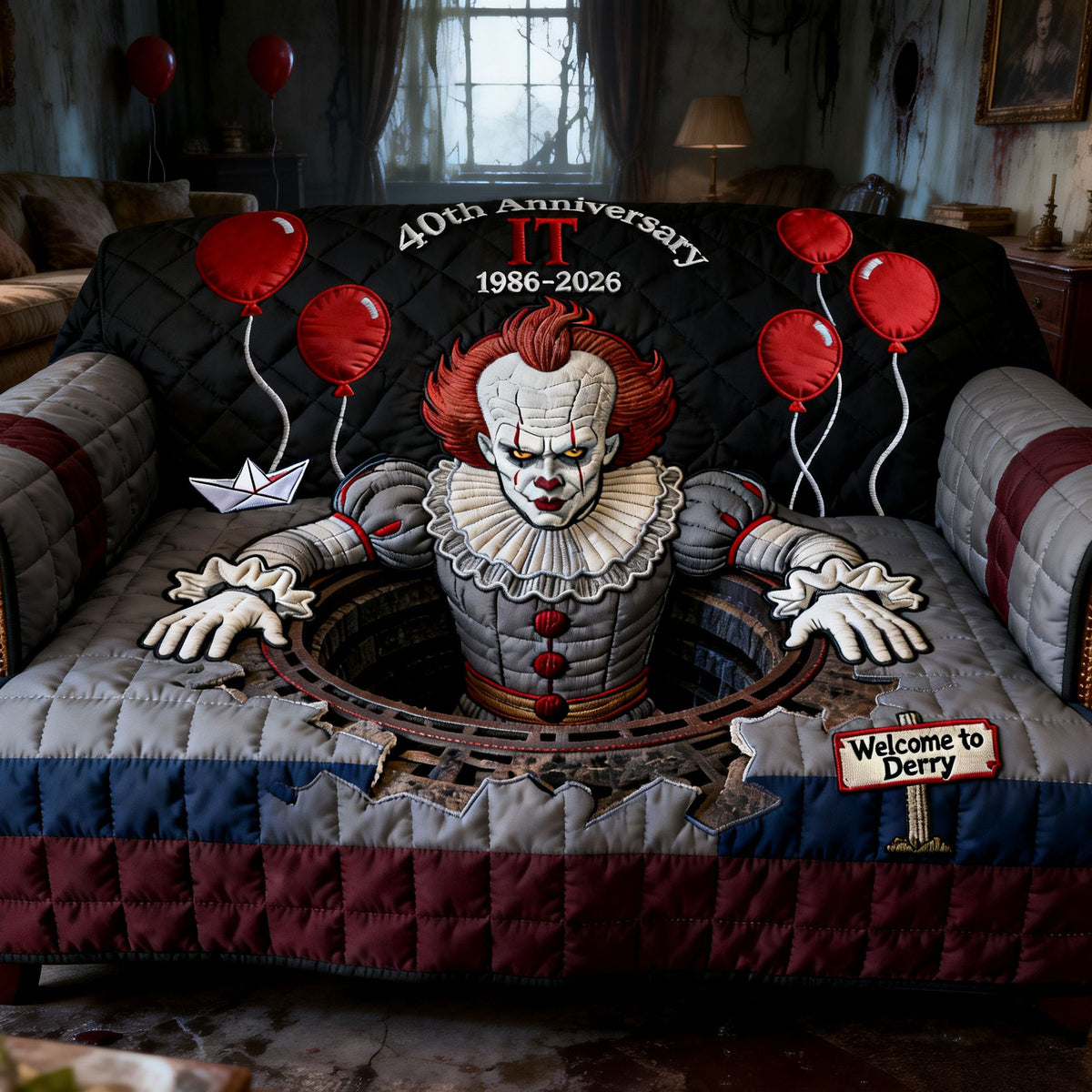 Anniversary 40th Years Quilted Sofa Cover - Personalized Gifts For Horror Lover Quilted Sofa Cover 05NATI210126