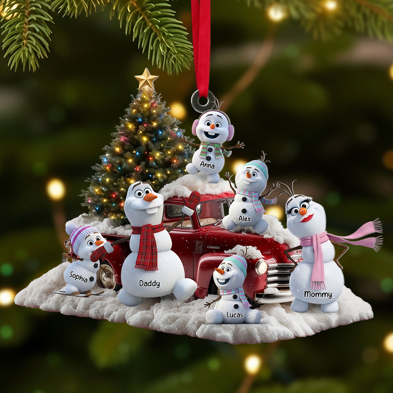 Snowman Family Ornament - Personalized Gifts For Family 04tgti300825-Homacus