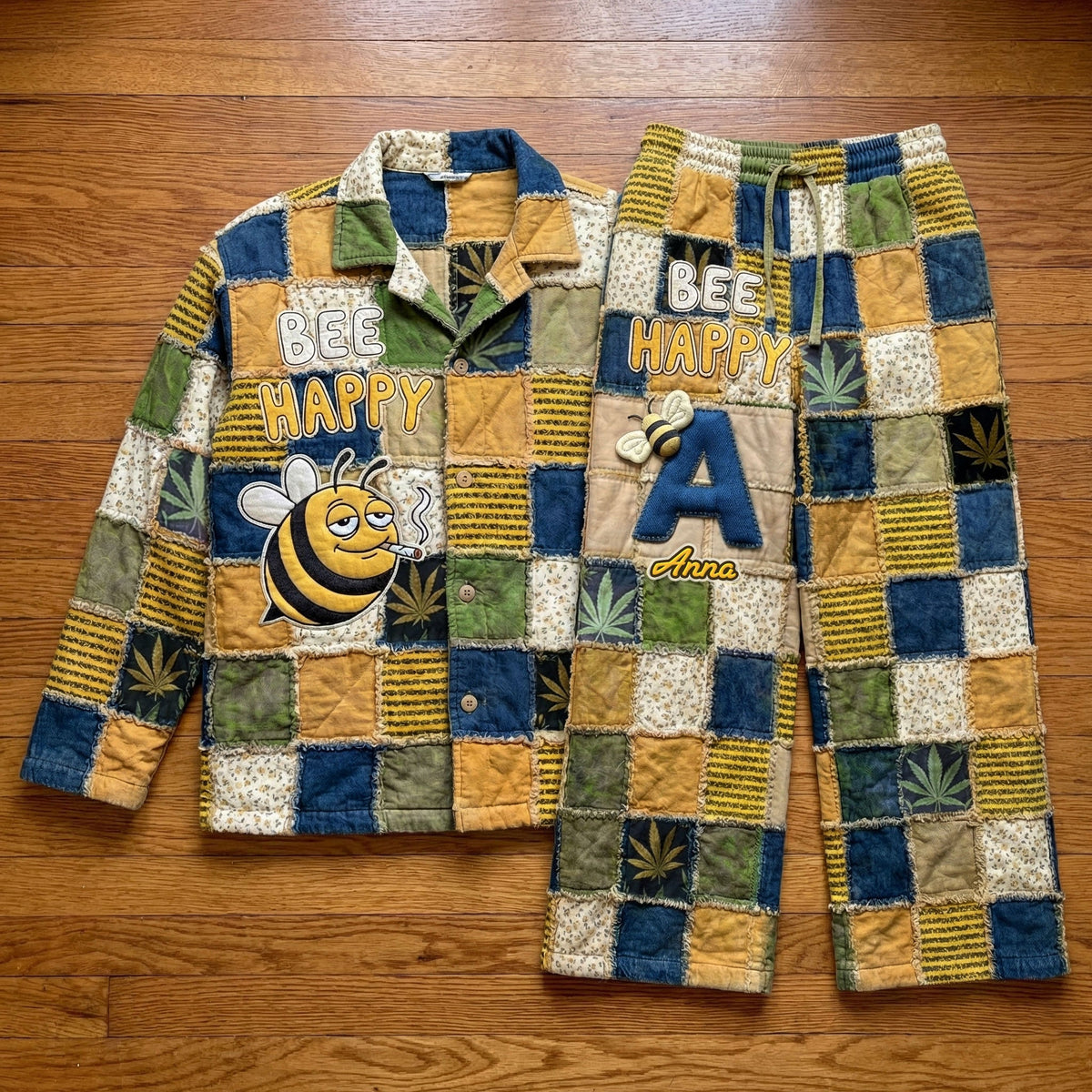 Bee Pajama Set - Personalized Gifts For Weed Lovers 01pati120126-Homacus