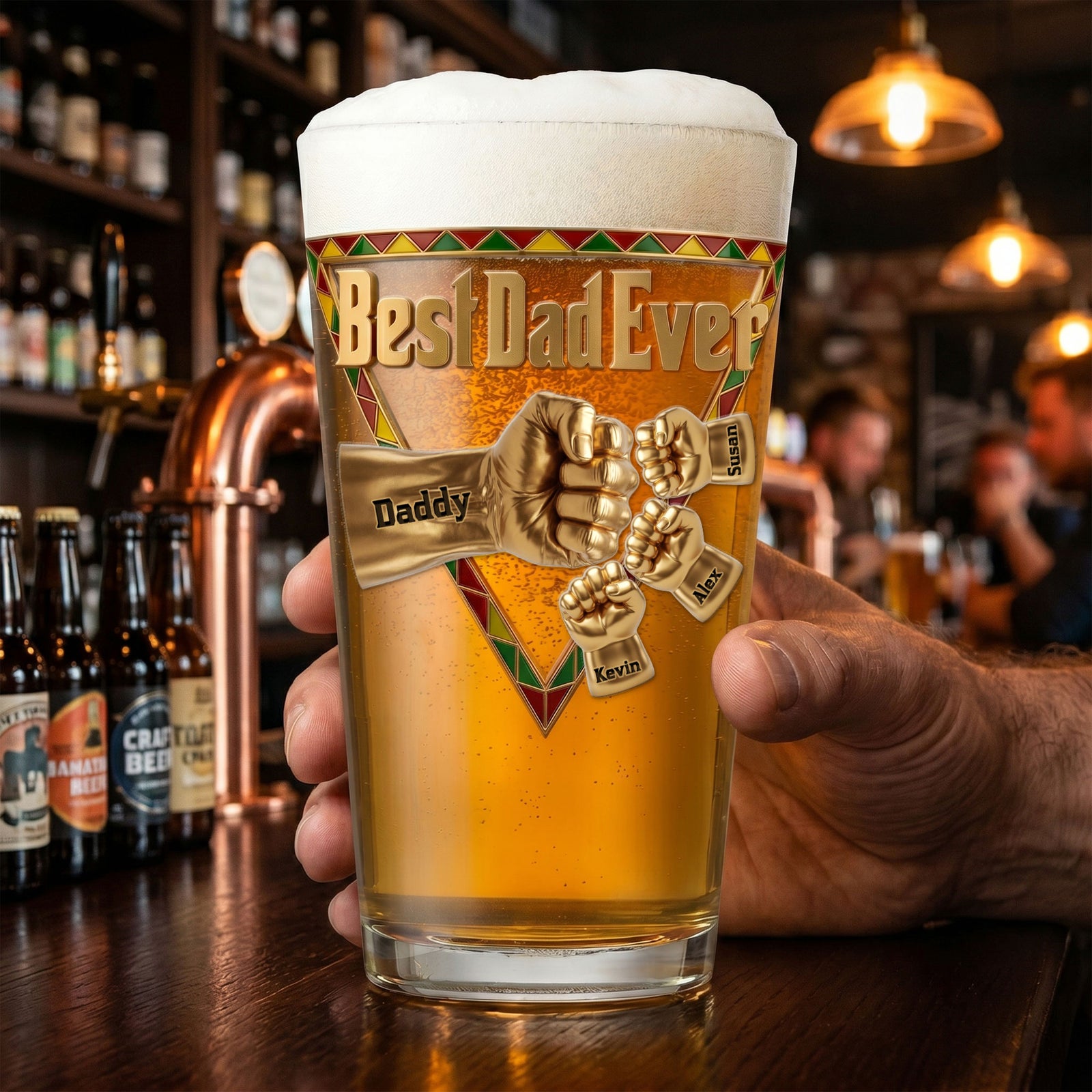Best Dad Ever Beer Glass - Personalized Gifts For Dad 06huti230526-Homacus