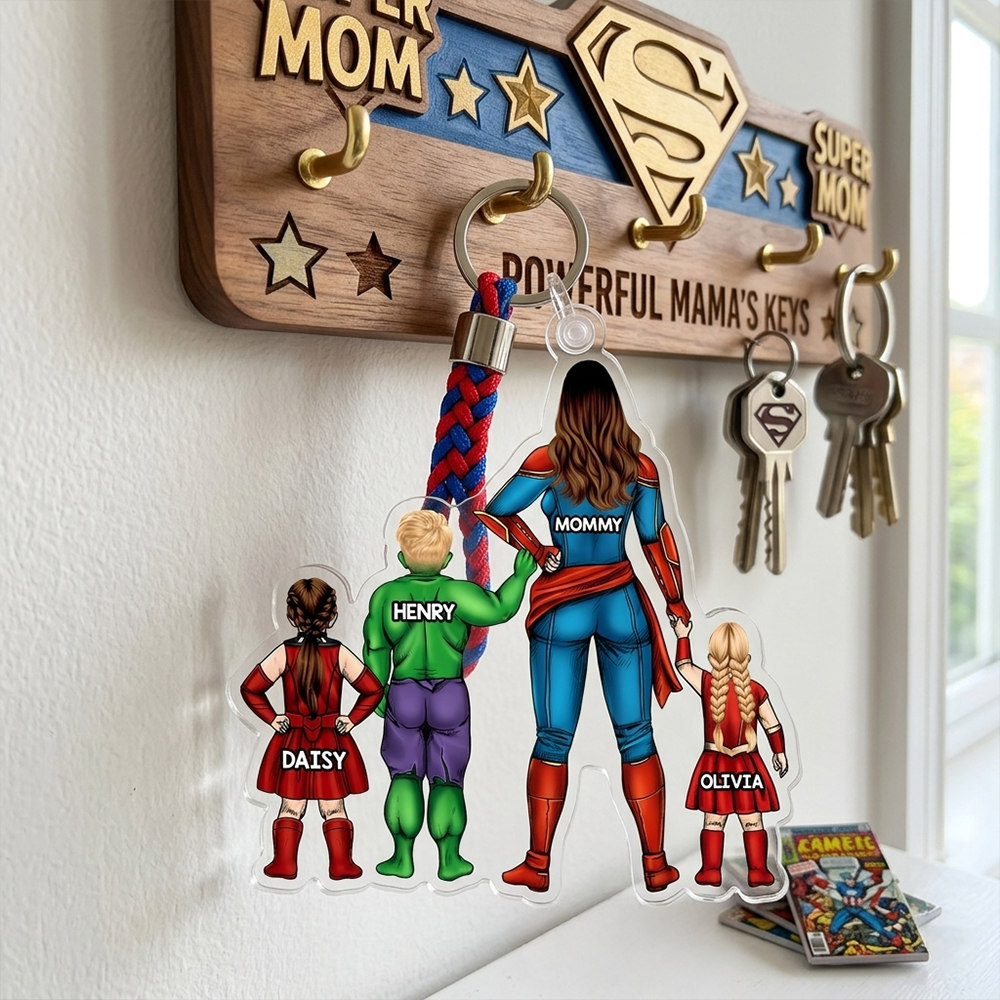 Power Mom Keychain Personalized Mother's Day Gifts 071qhhu240225pa-Homacus