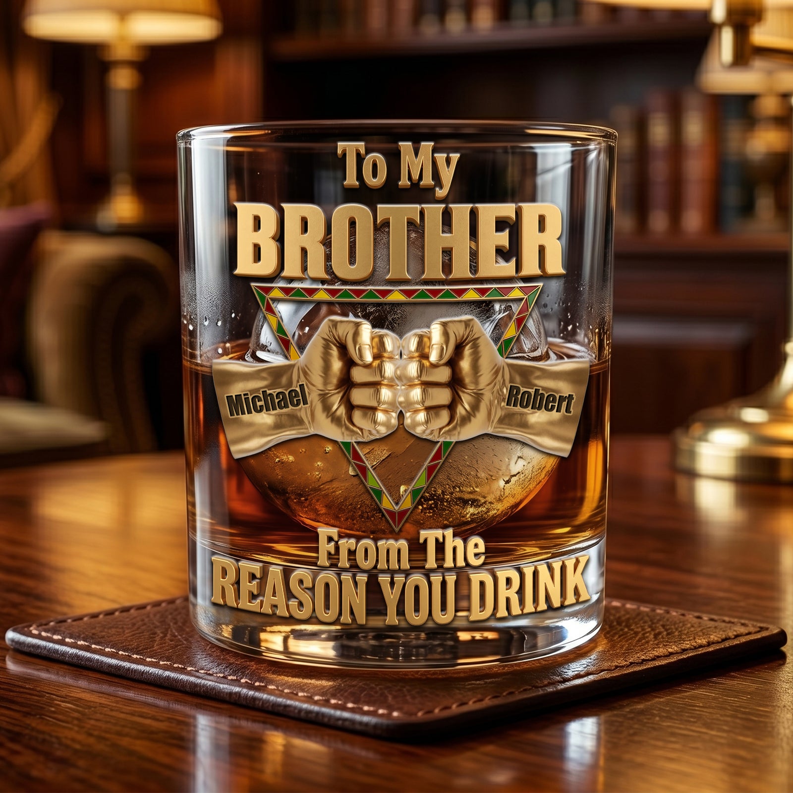 Black Brothers Round Glass - Personalized Gifts For Brothers 01huti060626-Homacus