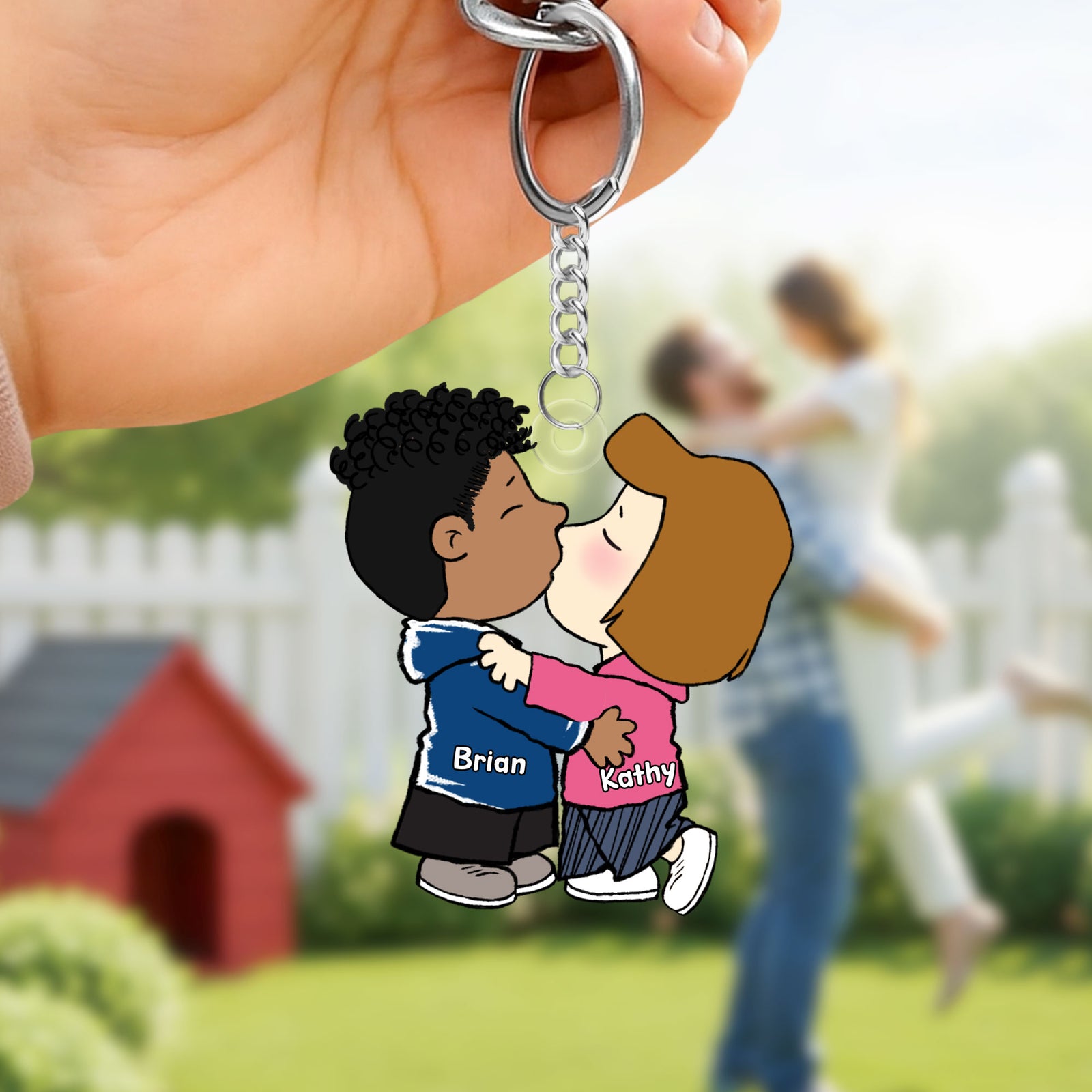 Kissing Couple Keychains - Personalized Gifts For Couple-Homacus