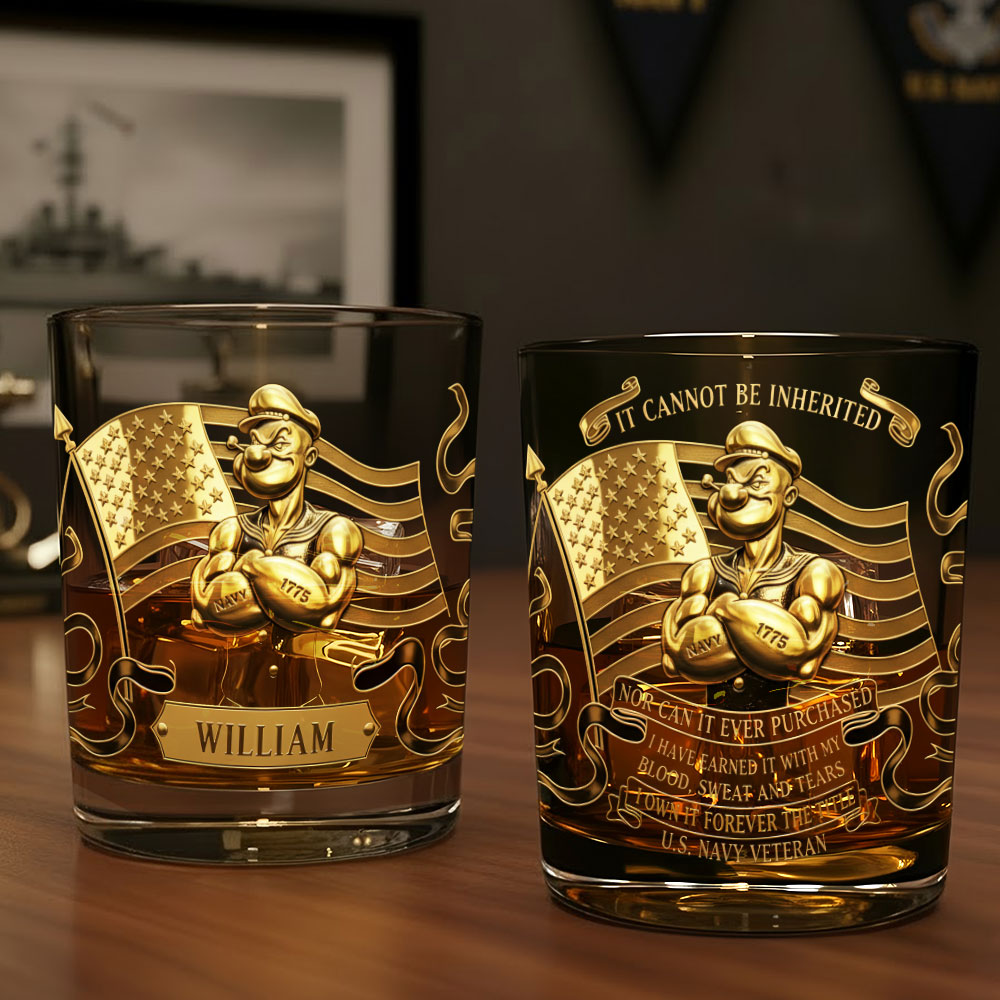 Military 11oz Round Glass - Personalized Gifts For Sea Military Whiskey Glass 05TGTI301025-Homacus