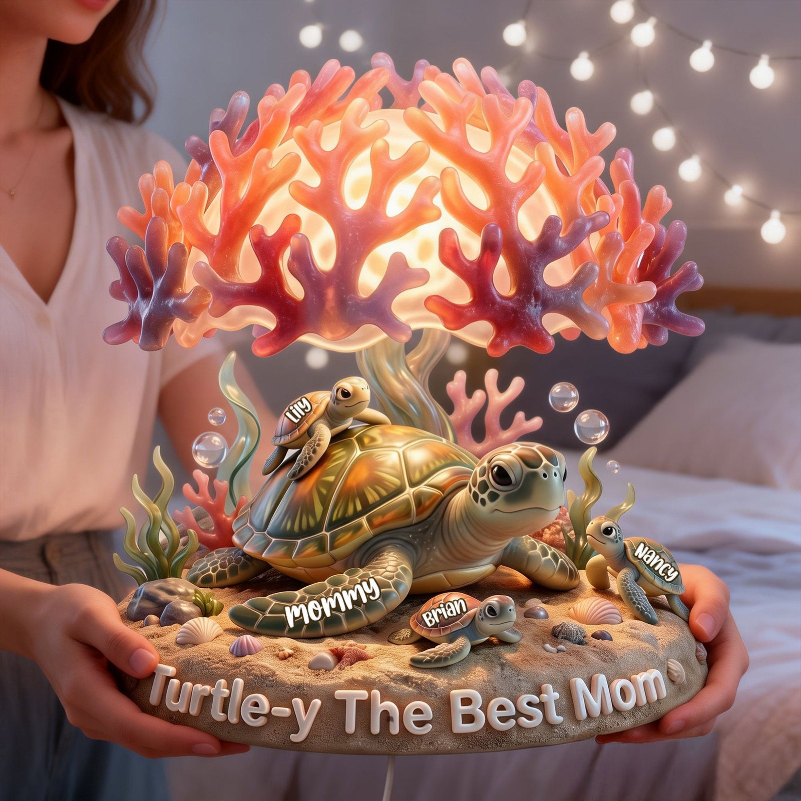 Ocean Turtle Mom Light Box - Personalized Gift For Moms 02NATI130426-Homacus