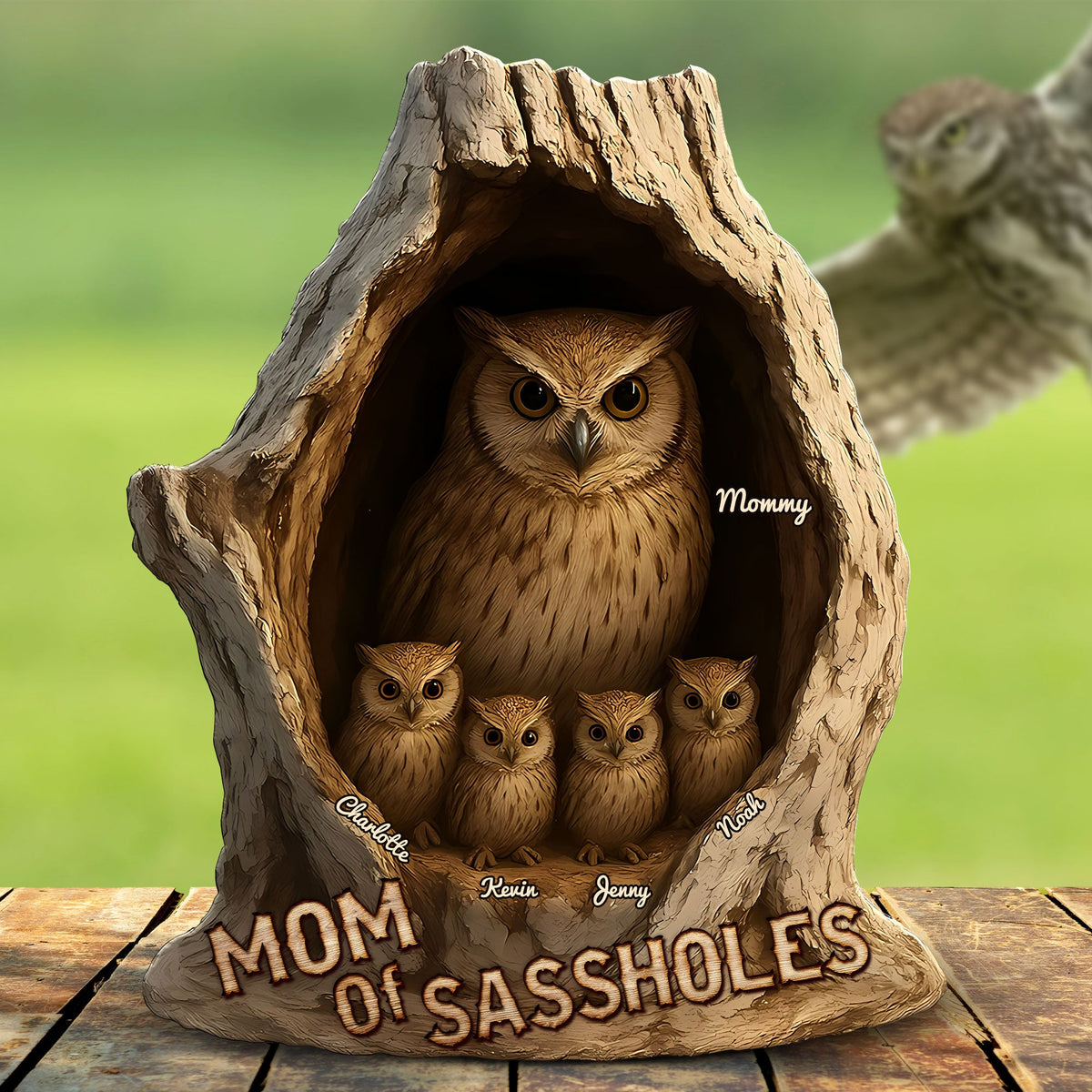 Personalized Gifts For Mom Plaque Mother's Day Owl Mom 04OHTI010425-Homacus