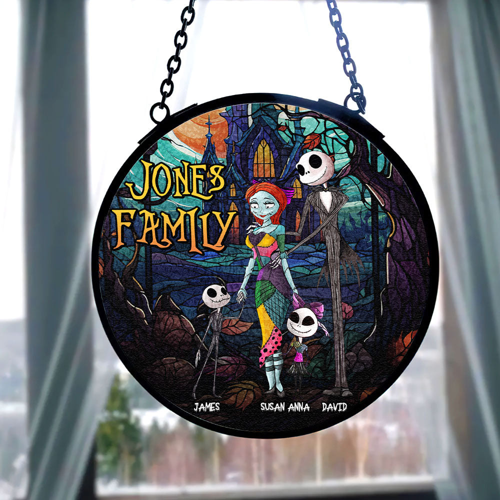 Personalized Gifts For Scary Family Suncatcher Ornament 06NATI220824-Homacus