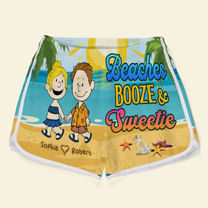 Personalized Gifts For Couple Shorts Beaches Booze & Sweetie Couple 06TOTI190724HH-Homacus