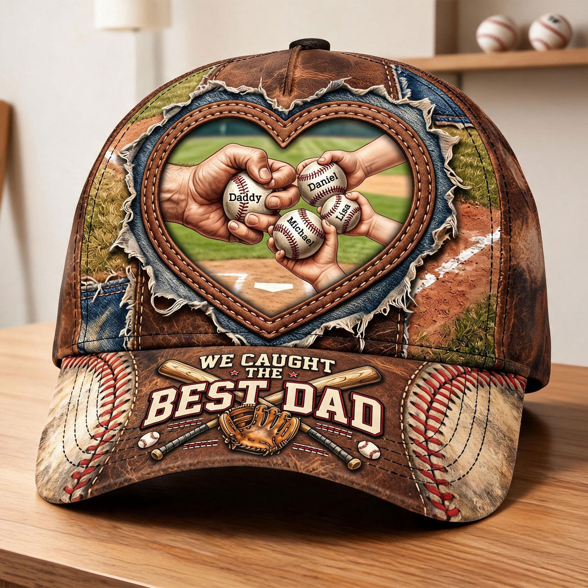 Best Catch Baseball Dad Cap - Personalized Gift For Dads 04NATI060526-Homacus