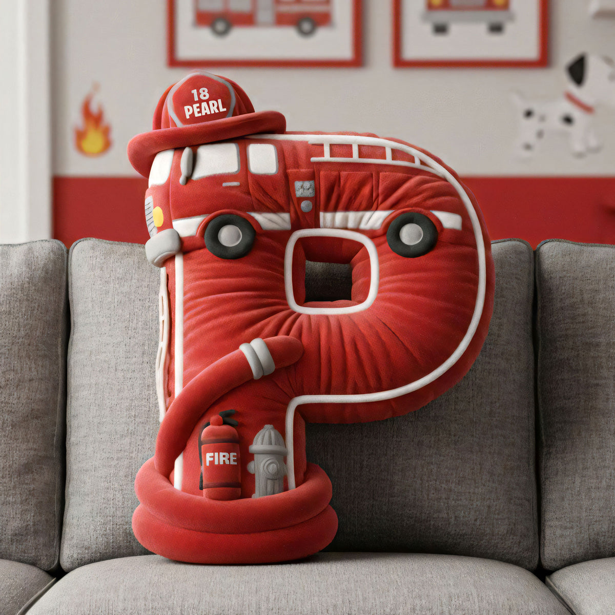 Firefighter Alphabet Initial Letters Custom Shaped Pillow - Personalized Gifts For Firefighters 03ohti081225-Homacus