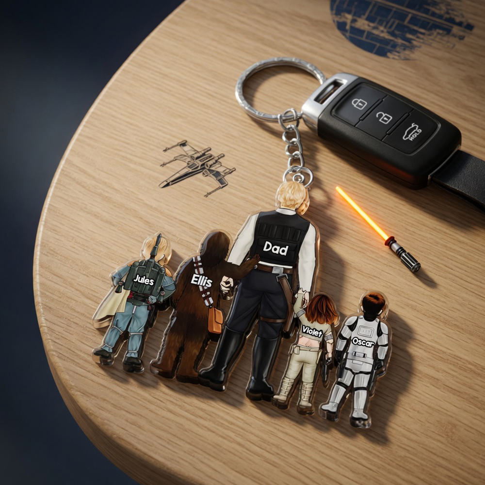 Space Warrior Dad Keychain - Personalized Gifts For Dad 02qhhu080526-Homacus