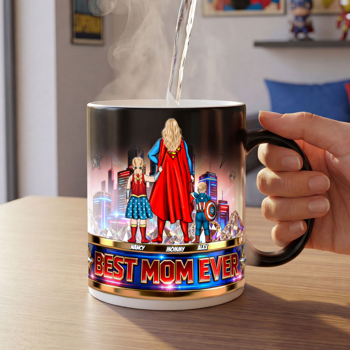 Powerful Mom And Kids Magic Ceramic Coffee Mug - Personalized Gifts For Mother's Day Magic Mug 05OHTI070426PA-Homacus