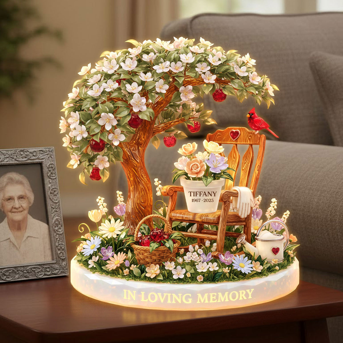 Memorial Under Apple Tree Acrylic Light Box - Personalized Gifts 01pati121225-Homacus