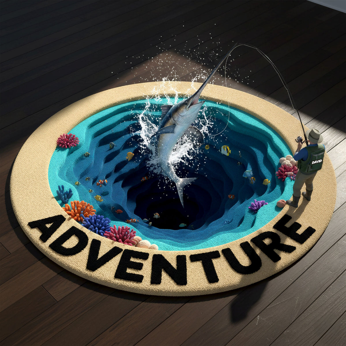 Sea Fishing Quilted Round Mat - Personalized Gifts For Fishing Lovers 02hyti061025-Homacus