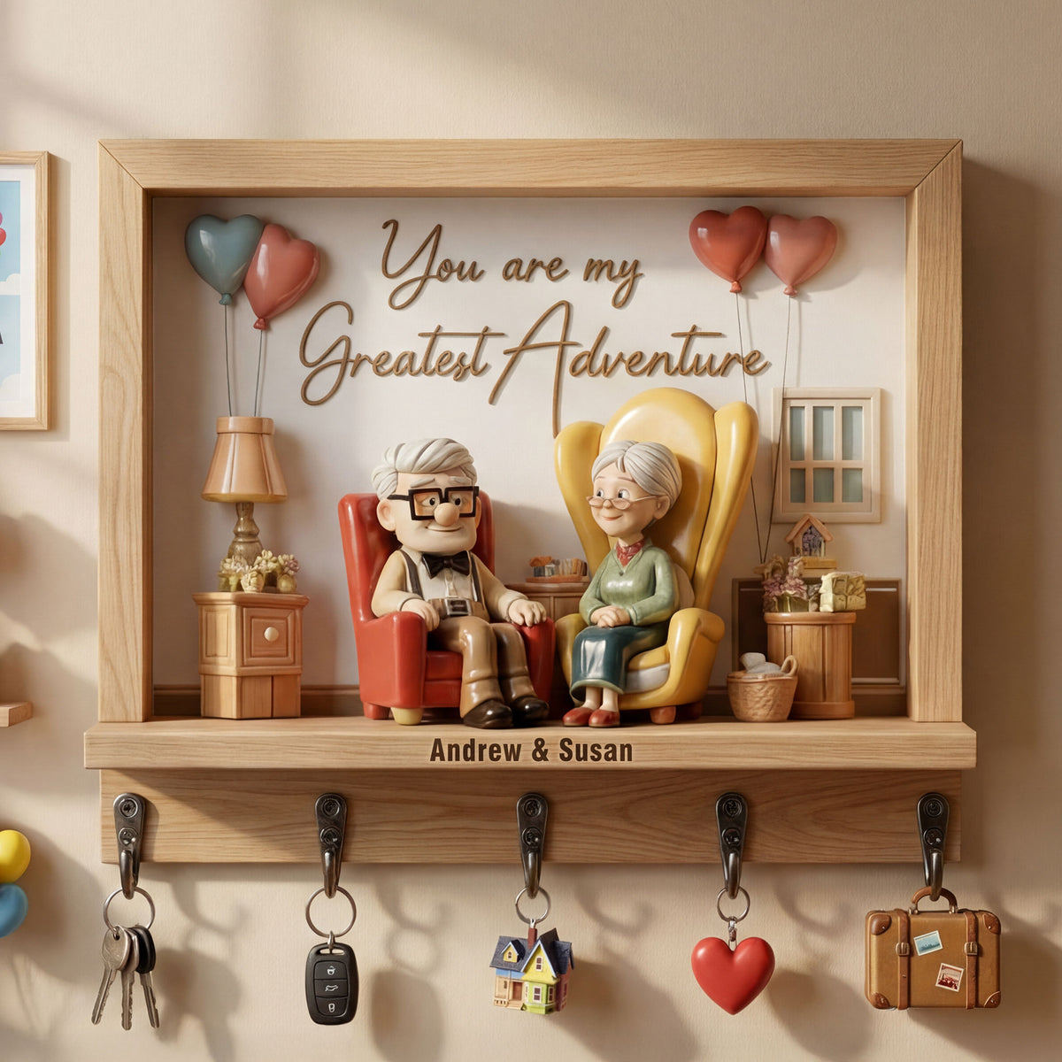 Romantic Couple Acrylic Key Hanger – Personalized Gifts For Couple 05kiti150126-Homacus