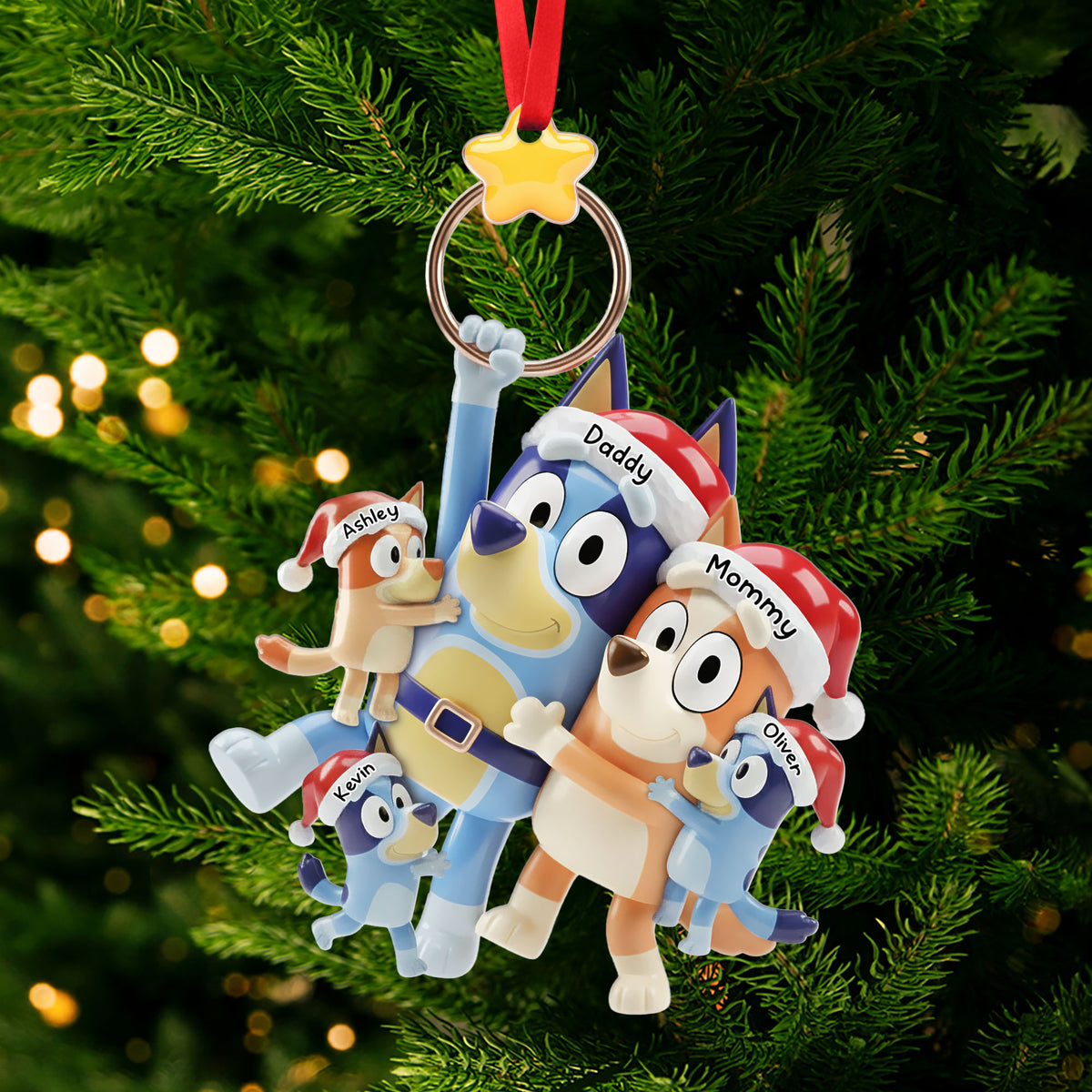 Playful Cartoon Family Tree Ornament, Personalized Gifts For Family 02qhti290925-Homacus