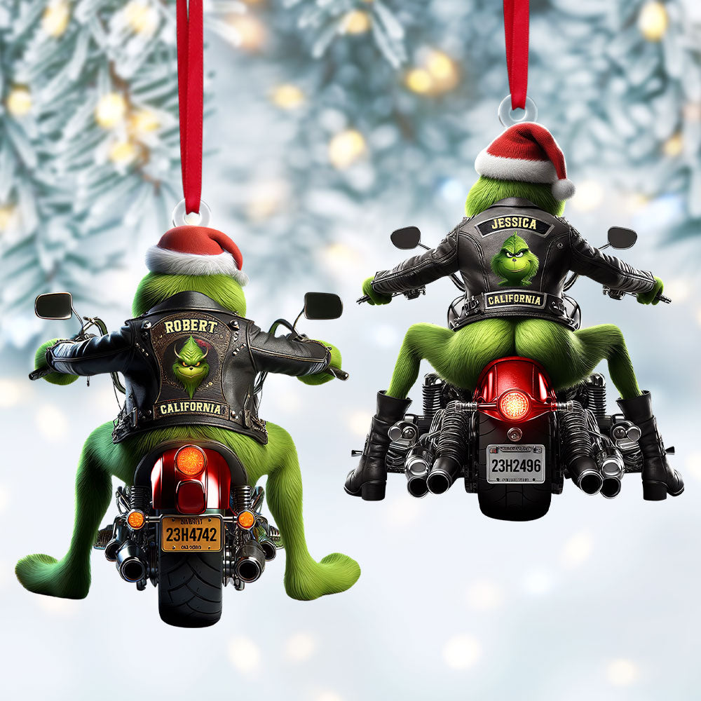 Green Monster - Personalized Christmas Gifts - Motorcycle Ornament-Homacus