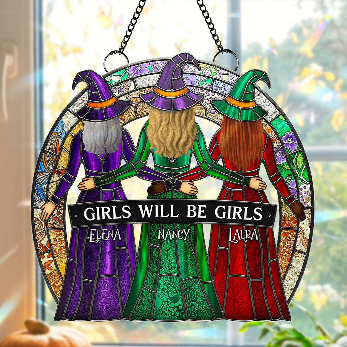 Witch Besties Suncatcher - Personalized Gifts For Besties 02nati090825-Homacus